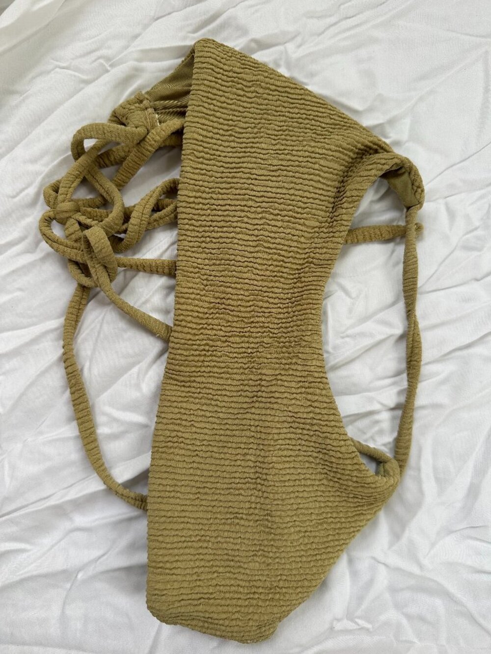 Simons Olive green ribbed bikini top